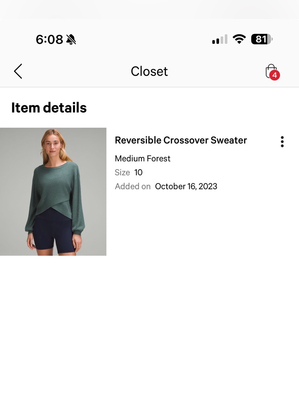 Lululemon Reversible Crossover Sweater - Picture 6 of 6